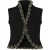 Gebreid zwart vest met imitatiebontafwerking