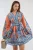 V-hals Paisley A-lijn Mini Jurk met Knopen