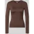 Pieces Slim Fit shirt met lange mouwen met ronde hals model ‘LULA’