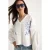 Geborduurde V-hals Cropped Blouse