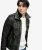 Brad Faux Leather Militaire Jas Relaxed Pasvorm Black