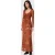 AllSaints Gabby Ls Mesh Dress Ania Rust Brown