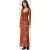 AllSaints Gabby Ls Mesh Dress Ania Rust Brown