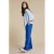 Red Button wide leg regular waist gestreepte casual broek blauw