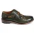 Justin Reess Heren Groene Leren Bloemenprint Brogue Dress Schoenen – Ross