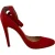 Gianvito Rossi Ronde-Neus Bandjes Pumps in Rode Suède