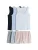 The Set Korte pyjama  navy / lichtblauw / roestrood / wit