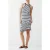French Connection Rib Racer Dress Midi Dk Navy/white