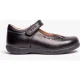 NAIMARA G A Meisjes Leren Klittenband School Schoenen Zwart