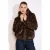 LOLALIZA faux fur jas donkerbruin