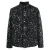 Gebroken wit Diag Outline Design denim overhemd zwart