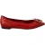 Patente leren ballerina’s rode kristal