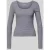 Review Slim fit shirt met lange mouwen en diepe ronde hals