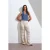 Dames Hoge Taille Brede Pijp Gestreepte Gebreide Broek