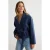 TRENDYOLMİLLA Dames Donkerblauw Effen Lang, Regular fit Blazers