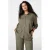MS Mode blouse met linnen lichtkaki