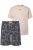 JP1880 Pyjama kort  donkerbeige / zwart