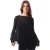 Boss Dames Ipuna Geplooide Chiffon Blouse (Zwart)