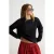 TRENDYOLMİLLA Dames Zwart Effen Lang Regular fit Sweatshirts