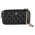 Chanel Dubbele Rits Portemonnee op Ketting in Zwart Gequilt Leer