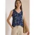 Cecil Dames Top met afgeronde V-hals en print in Blauw