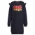 Orange Stars fleece sweaterjurk Jeanne met printopdruk donkerblauw