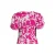 Anytime crinkle overslagtop met pofmouwen roze/wit
