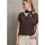 Street One Studio Dames Basic shirt met V-hals in Bruin