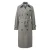 Maxi Trench Jas in Gemêleerde Wol met Chevronmotief Dames COMMA