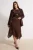 Trendyol Curve Dames Bruin Effen Midi Asymmetrisch Grote maten Rokken