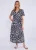Navy korte mouwen viscose wikkel midi jurk