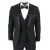 Heren 3-delige Zwarte Tuxedo Pak Klassiek Satijnen Diner Tailored Fit Bruiloft Prom