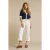 Red Button Conny Fancy Stitching Off White L26 cropped jeans ecru