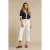 Red Button Conny Fancy Stitching Off White L26 cropped jeans ecru