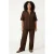 Tramontana high waist straight fit broek met textuur – bruin