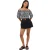 Brave Soul Dames-top met pofmouwen in Anglaise-gingham-motief (Zwart, Wit)