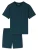 SCHIESSER Pyjama kort ‘ Comfort Essentials ‘  donkerblauw / donkergroen