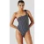 Karl Lagerfeld Monogram Tie Cheeky Swimsuit Monogram Black/white