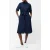 French Connection Poplin Tie Waist Shirt Dress Midnight