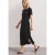 Street One Dames Midijurk van jersey met ronde hals in Zwart