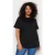Trendyol Curve Dames Zwart Effen Kort Relaxed fit Grote maten T-shirts