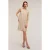 Motivi Embroidered Dress With Fringes Beige