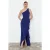 Damesjurk Blau Unifarben Maxi Mouwloos Afstudeer-/Galajurk Slim Fit Avond- & Galajurk
