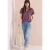 Cecil Dames Shirt met gespleten hals en paisleypatroon in Rood