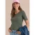 Cecil Dames Basic Shirt met ronde hals in effen kleur in Groen