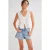 Gestreepte V-hals Crop Blouse met Strik