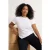 Trendyol Curve Dames Wit Effen Kort Getailleerd Grote maten Blouses