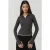 Aansluitend Langarm Polo Actieve Top met Rits