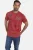 Jan Vanderstorm regular fit T-shirt DOMINIK. Plus Size met printopdruk donker oranje