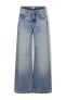 KIDS ONLY GIRL high waist wide leg jeans medium blue denim